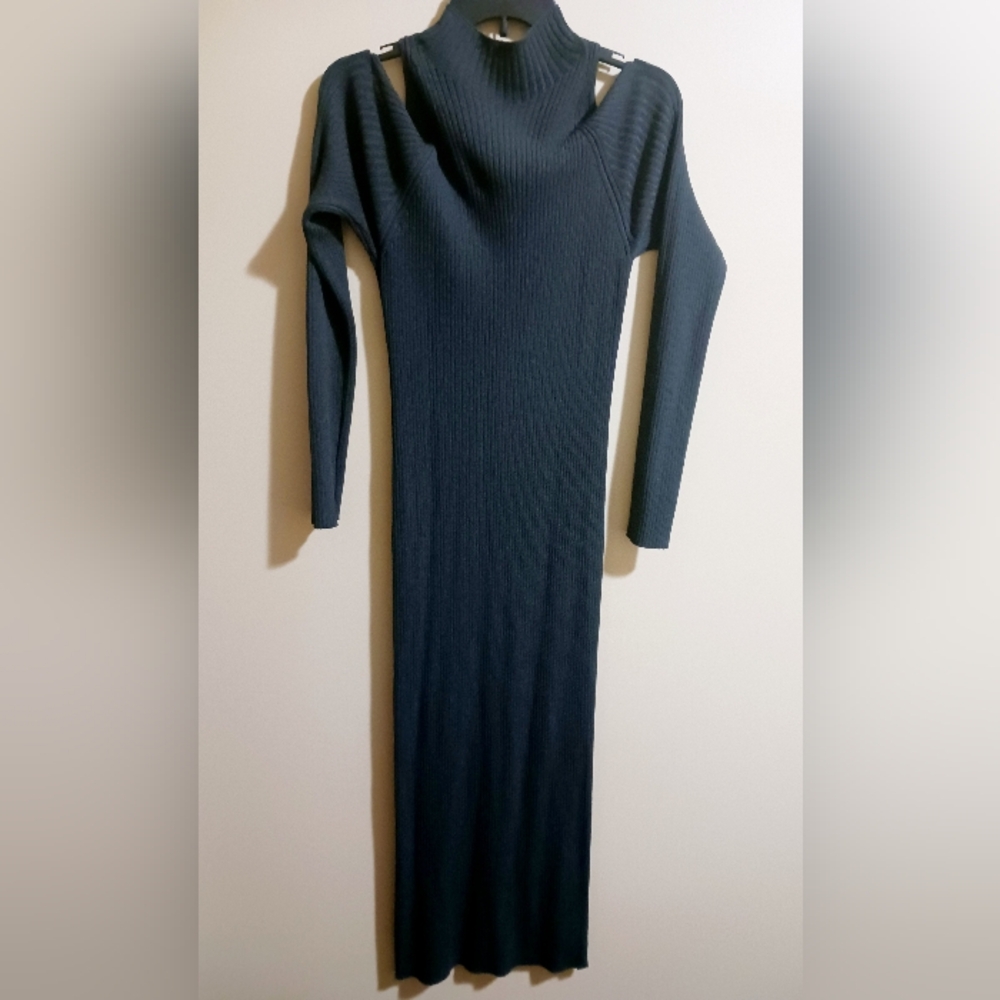 ASTR Cold Shoulder Mock Neck Sweater Dress - Picture 6 of 6